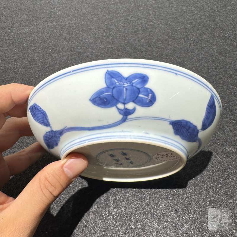 清雍正 青花仿成窑牵牛花纹盘 - 图6